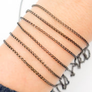 Rhodium Sterling Silver Wheat Chain